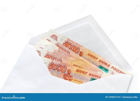 Sobre Con El Dinero Ruso Billetes De Banco De Rublos Conceptos Del