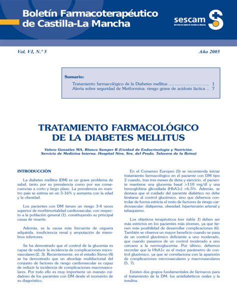 Tratamiento farmacológico de la Diabetes mellitus