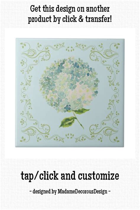 Ad Blue Green Watercolor Flower A Hydrangeas Framed By A Feminine