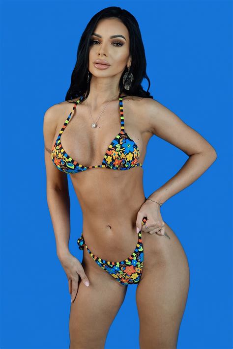 Costum De Baie In Piese Model Bikini Cu Print Floral S M Multicolor Emag Ro