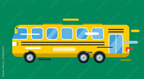 City bus cartoon style vector icon silhouette Stock Vector | Adobe Stock