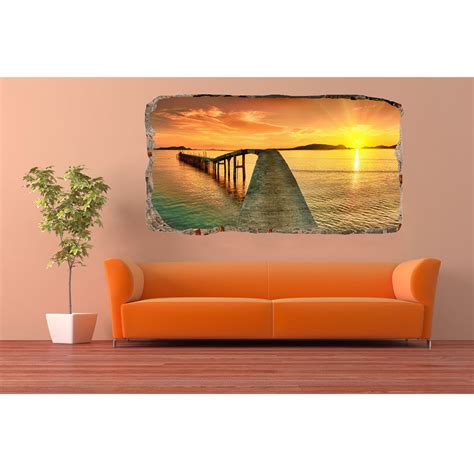 Startonight 3D Mural Wall Art Photo Decor Bridge On The Shore Amazing