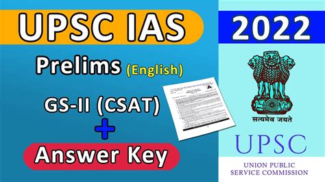 UPSC IAS Prelims CSAT GS II 2022 UPSC Question Paper With Answer Key