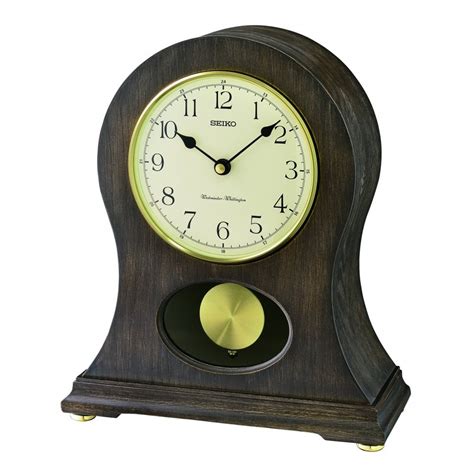 Wooden Westminster Chime Battery Mantel Clock Pendulum Qxq B