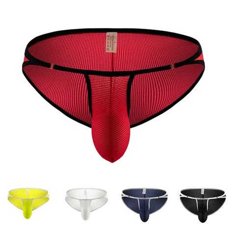 HOMMES SEXY TRANSPARENT Maille Sous V Tement Bikini Renflement Pochette String EUR