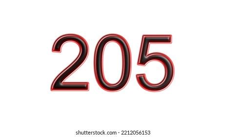 Red 205 Number 3d Effect White Stock Illustration 2212056153 | Shutterstock