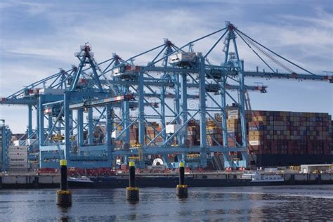 Maasvlakte Rotterdam Vista A Rea De La Terminal De Contenedores En