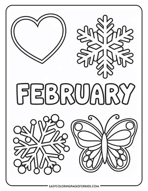 Free Printable February Coloring Pages (5 PDF Pages) - Easy Coloring