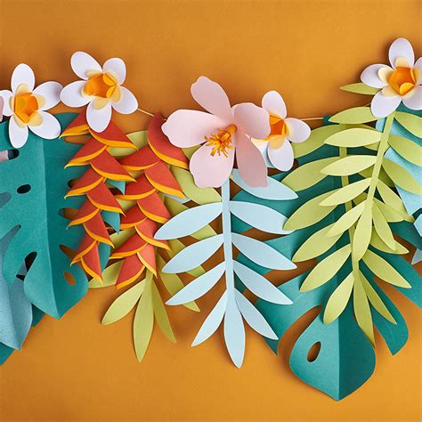 Tropical Paper Leaves Templates Ogcrafts