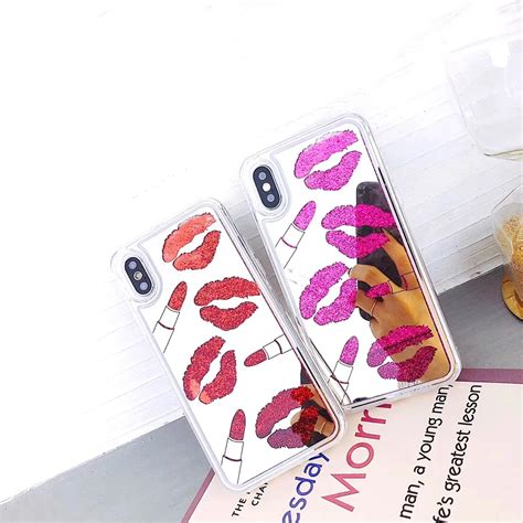 Pink Lip Sexy Red Lips Phone Case For Iphone 7 8 Plus 55 Inch Rose Gold Plating Mirror Dream