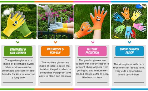 12 Pairs Kids Garden Gloves Children Gardening Gloves