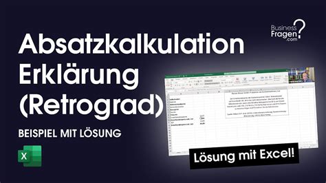 Absatzkalkulation Erkl Rung Retrograd Retrograde Absatzkalkulation