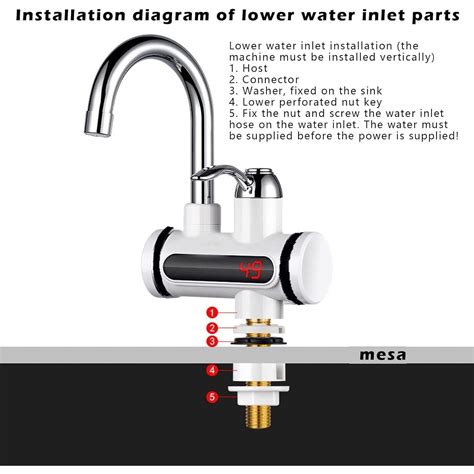 Robinet Electric Pentru Incalzit Apa Instant Fara Rezervor Afisaj LCD