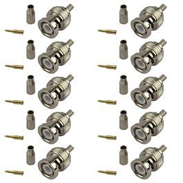 Pack Of 10 BNC Male Crimp Connector RG316 RG174 Wifi Antennas Co Uk