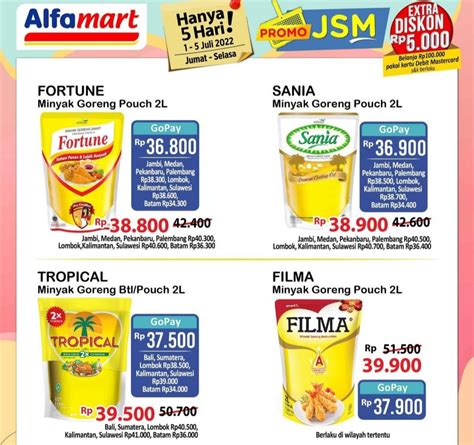 Promo JSM Alfamart Ada Diskon Minyak Goreng Mantap Bun