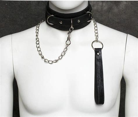 Amazon Black Leather Bdsm Fetish Bondage Sex Collar And Leash