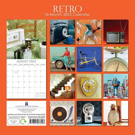 Buy 2023 Square Wall Calendar Retro 16 Month Lifestyles Theme With