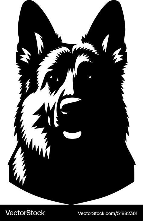 Portrait Of A German Shepherd Dog Isolated Vector Image