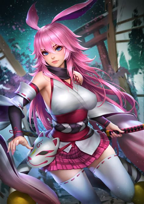 Wallpaper Yae Sakura Yae Sakura Honkai Impact Honkai Impact Anime