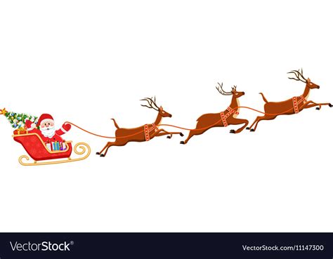 Santa Claus Flying Royalty Free Vector Image Vectorstock