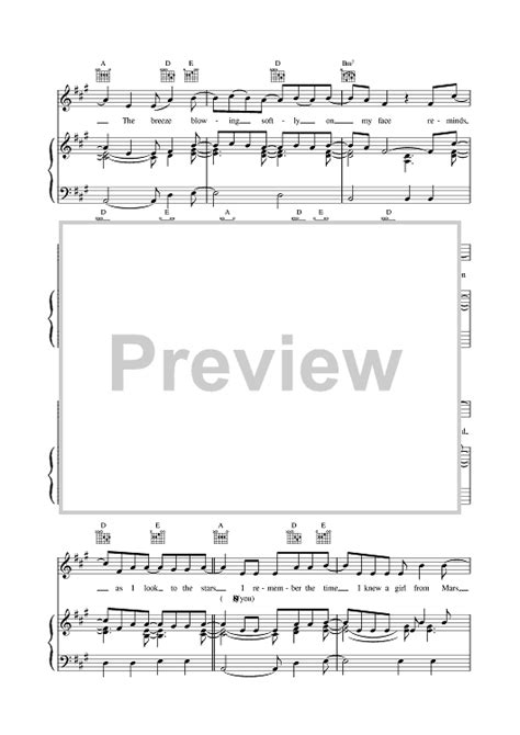 Girl From Mars Sheet Music By Ash For Piano Vocal Chords Sheet Music Now