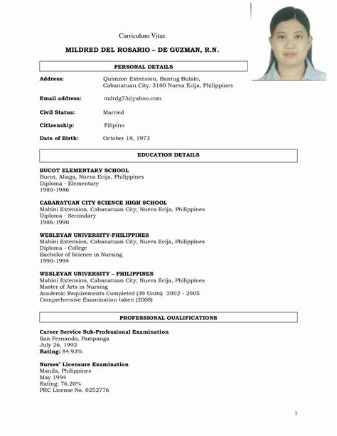 Resume Examples Philippines Sample 2023 Free Downloadable Templates