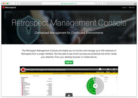 Retrospect: Retrospect Management Console - Getting Started