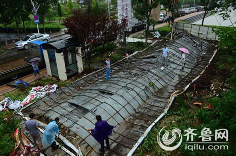 大风致济南经十东路一广告牌倒塌 大树被砸成树桩 图 新浪新闻