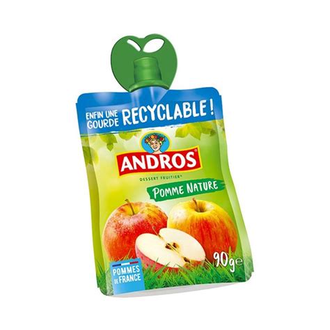 Gourdes Compote De Pomme Andros 90g Recyclables