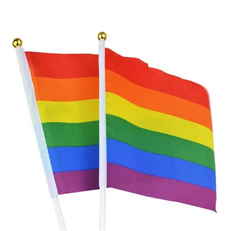 Mini Handheld Flags With Waving Sticks Gay Pride Nhs Party Lgbt Small