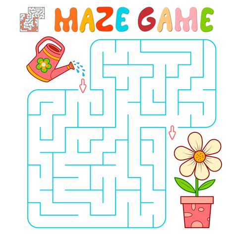 Maze Puzzle Game For Children Maze Or Labyrinth Game With Flower