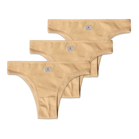 Bikini a la Cadera De Algodón Sweet Cotton con Elastano Pack x3 Beige