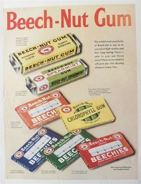 1952 Beechnut Gum Ad ~ Vintage Packaging And Flavors Vintage Candy And Gum Ads Vintage Ads