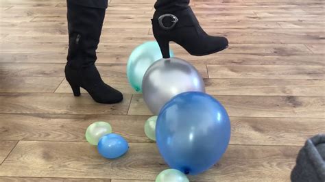 Popping Big Balloons With Heels Youtube