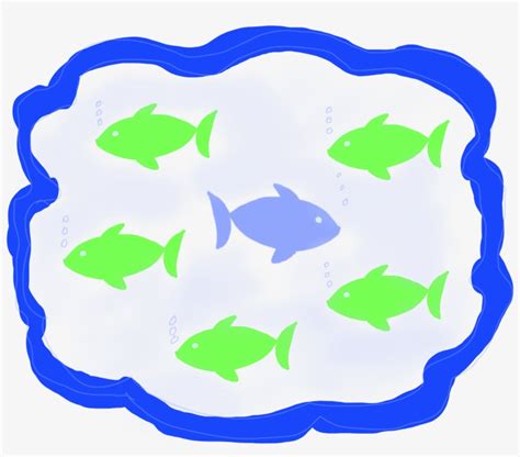 A Circle Of Green Fish Swimming Opposite Of One Blue Free Transparent