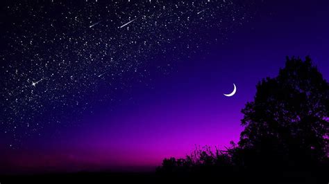 Hd Wallpaper Purple Moon Sunset Neon Wallpaper Flare