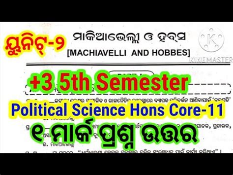 3 5th Semester Political Science Hons Core 11 Unit 2 1 Marks Short