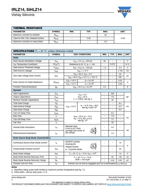 Sihlz Datasheet Pdf Vishay Siliconix