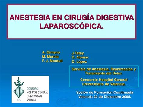 Ppt Anestesia En Cirug A Digestiva Laparosc Pica Powerpoint