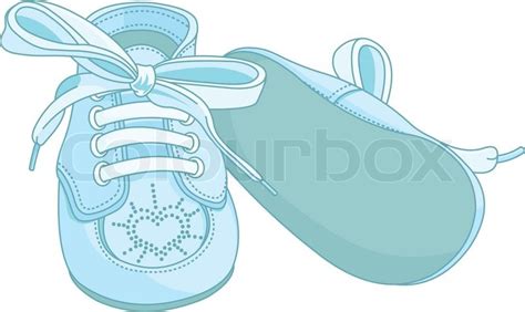 Blue baby shoes on white background | Stock vector | Colourbox