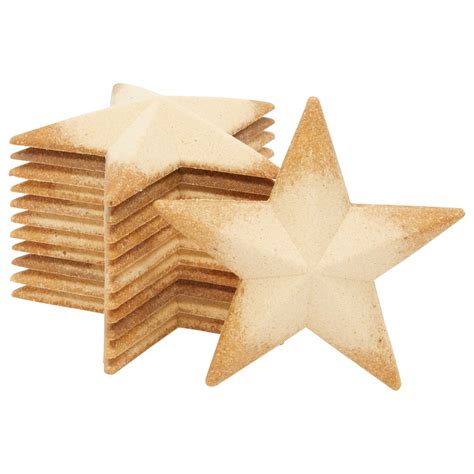 12 Pack Unfinished 3d Wood Stars For Crafts Wooden Cutouts For 4th Of