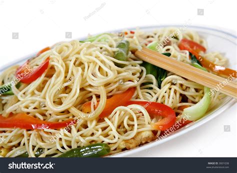 Vegetable Stir Fry Noodles, Traditional Chinese Dish Stock Photo ...