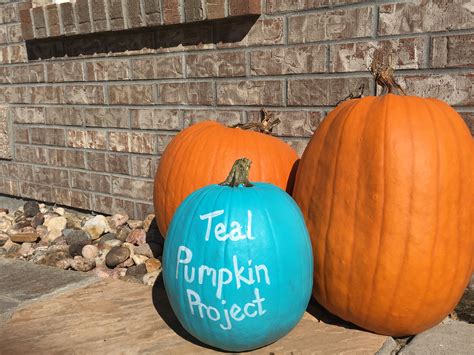 teal pumpkin project painted pumpkin colorado anne