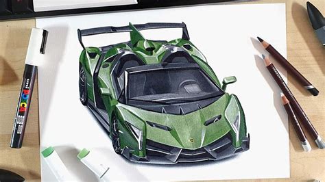 How To Draw A Lamborghini Veneno Roadster In Simple Steps