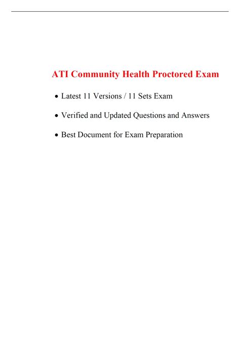 Pn Ati Proctored Exam Comprehensive Community Health Fundamentals