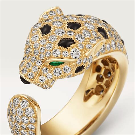 Crn Bague Panth Re De Cartier Or Jaune Emeraudes Onyx