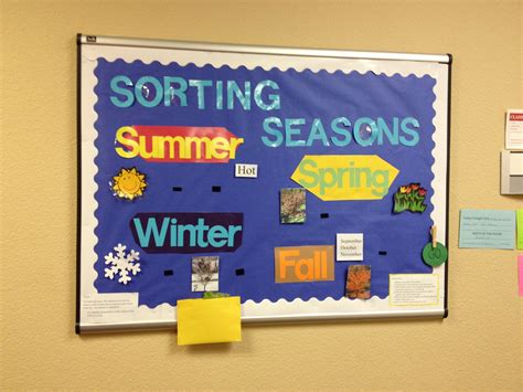 Seasons bulletin board | Teaching science, Bulletin boards, Classroom ...