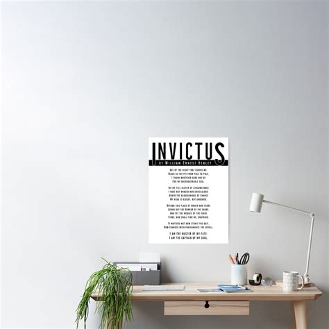 "Invictus - Powerful inspirational poem poster" Poster for Sale by knightsydesign | Redbubble