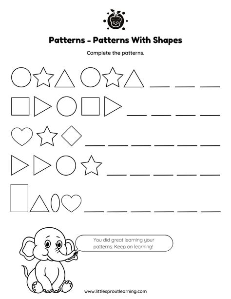 Kindergarten Worksheets Patterns