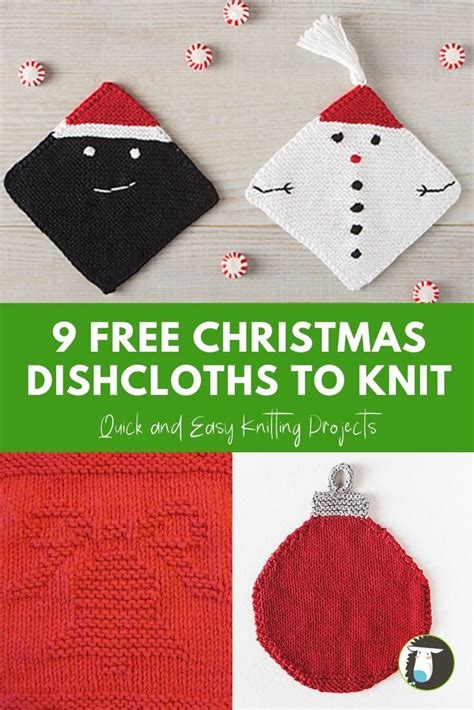 9 Christmas Dishcloth Free Knitting Patterns Blog NobleKnits